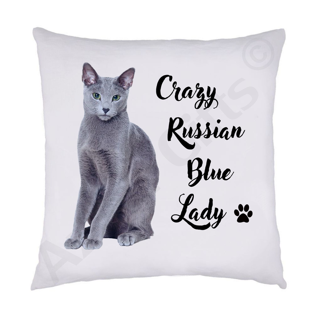 Crazy Russian Blue Lady Cushion