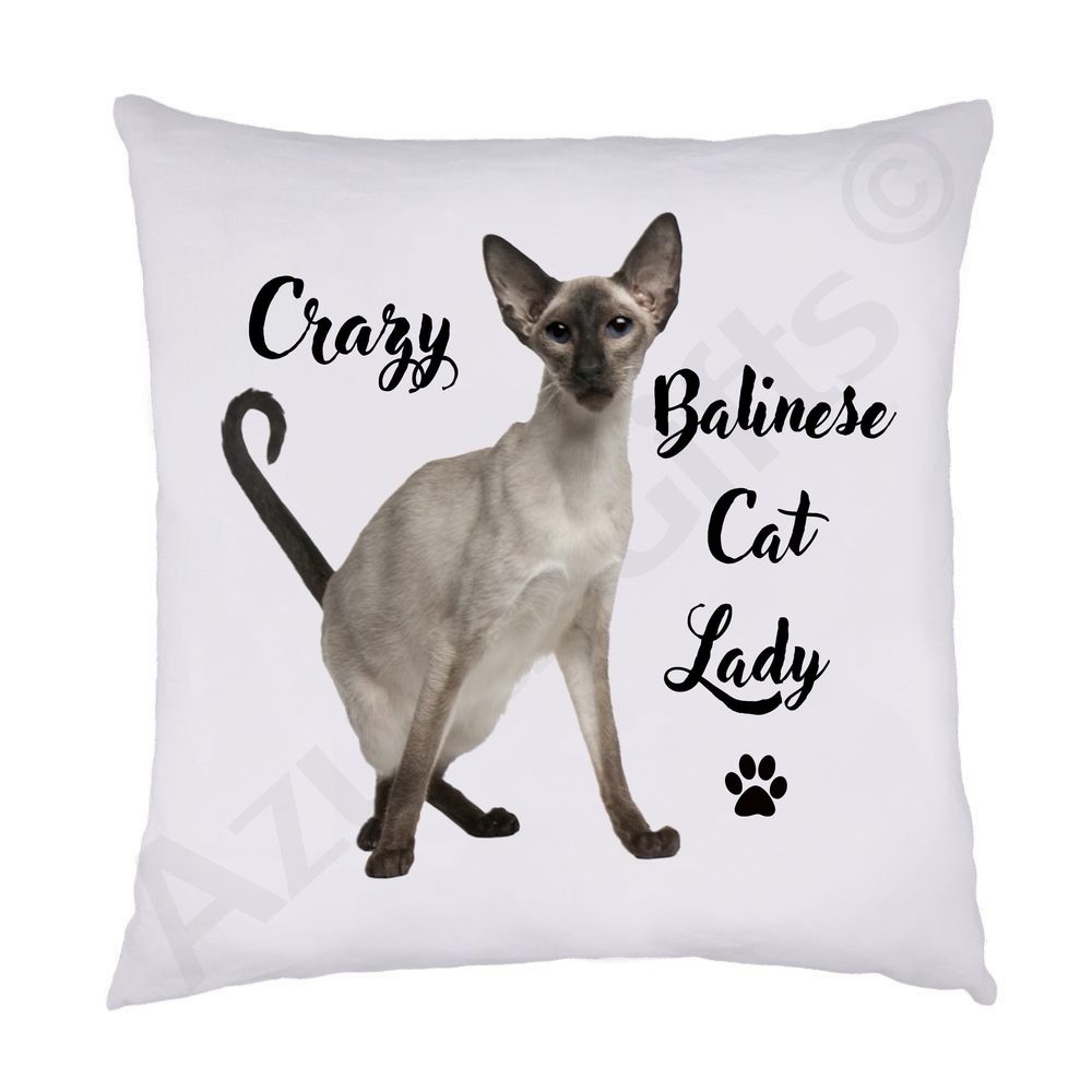 Crazy Balinese Cat Lady Cushion