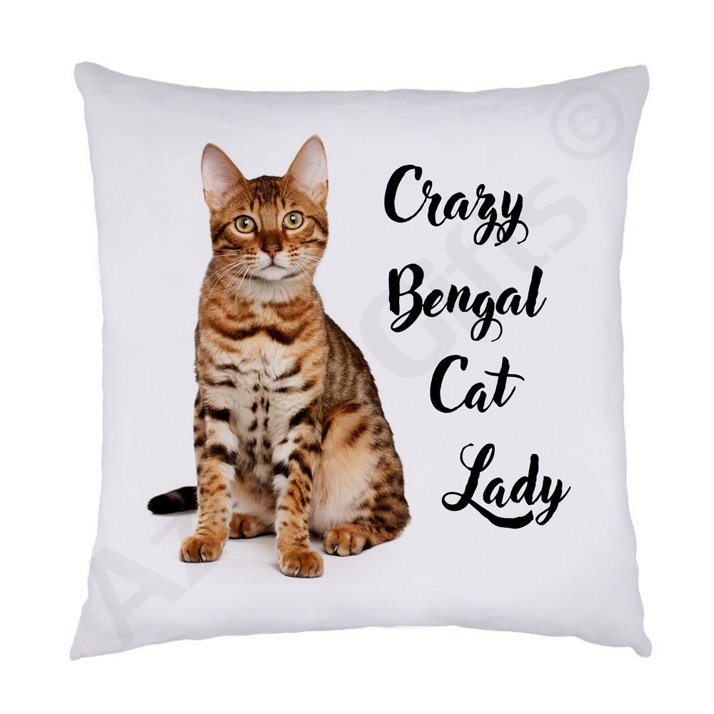 Crazy Bengal Cat Lady Cushion