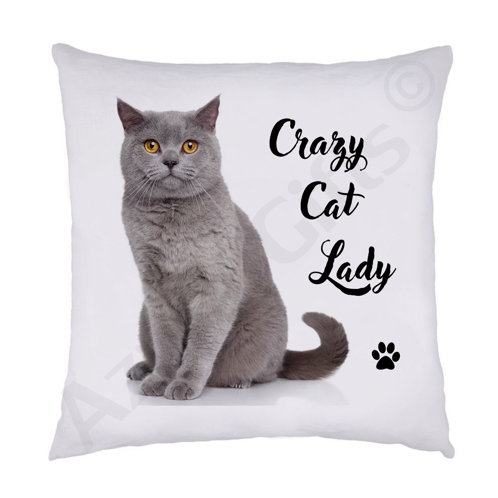 Crazy Cat Lady Cushion (British Short Hair)