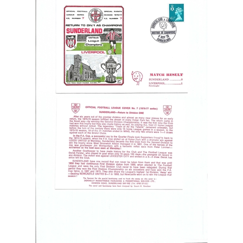 Sunderland v Liverpool Football First Day Cover + Insert 1976