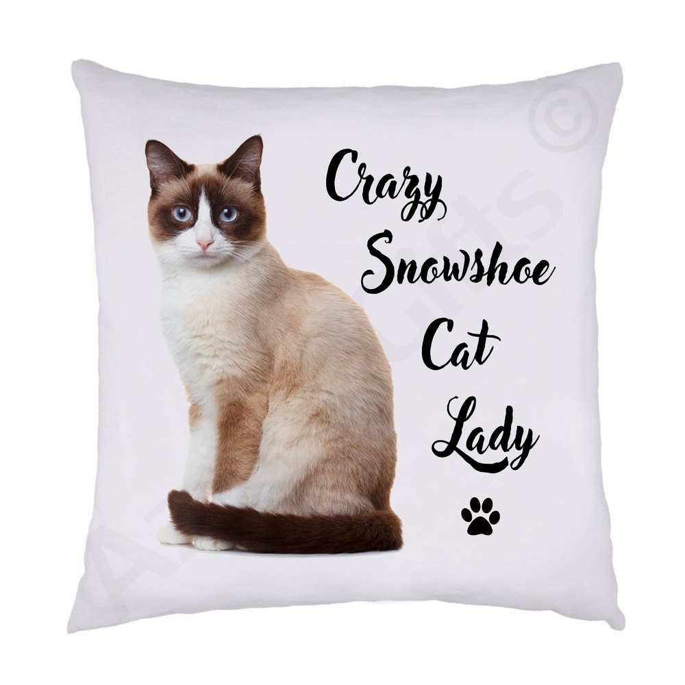Crazy Snowshoe Cat Lady Cushion