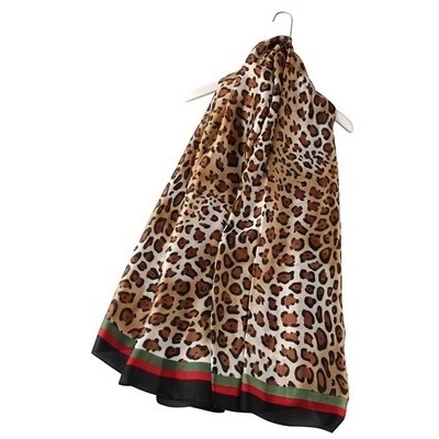 Leopard Print Silk Scarf