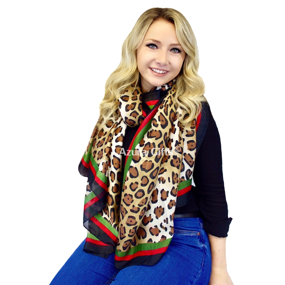 Leopard Print Silk Scarf