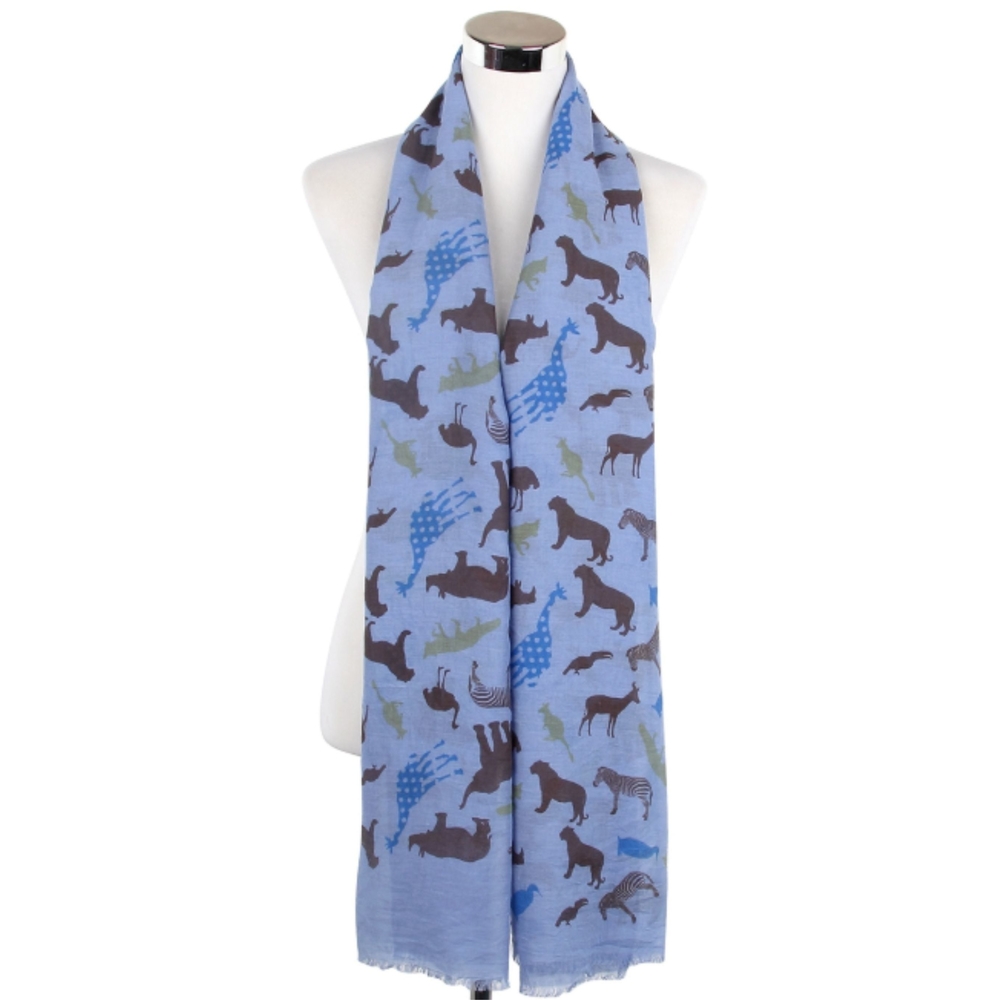 Blue Assorted Animal Scarf