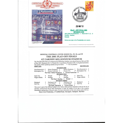Bolton Wanderers v Preston North End Football First Day Cover + Insert Division One Play Off Final 2001
