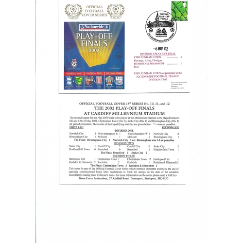 Cheltenham Town v Rushden & Diamonds Football First Day Cover + Insert Division Three Play Off Final 2002