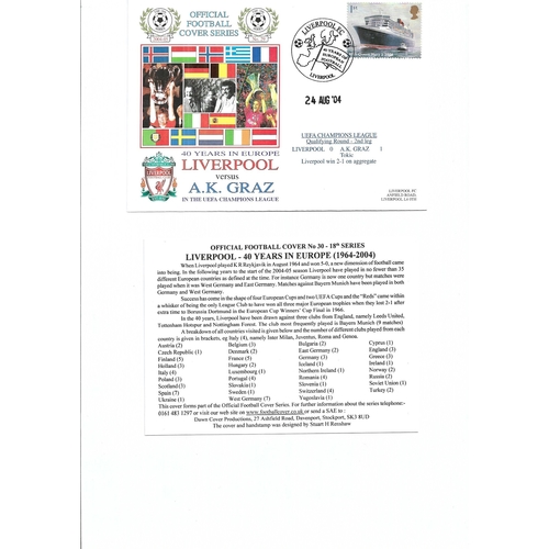 Liverpool v AK Graz Football First Day Cover + Insert UEFA Champions League 2004