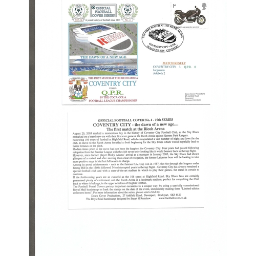 Coventry City v Queens Park Rangers Football First Day Cover + Insert 2005