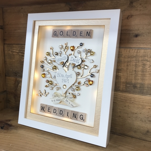 Golden wedding frame