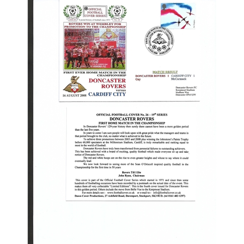 Doncaster Rovers v Cardiff City Football First Day Cover + Insert 2008