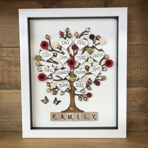 Large “ floral “ family tree frame