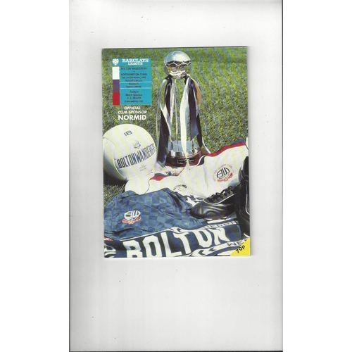 Bolton Wanderers Home Football Programmes