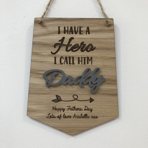 Large Oak “ HERO “ plaque