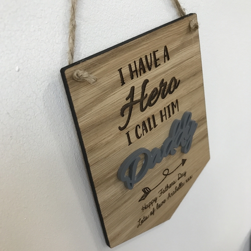 Large Oak “ HERO “ plaque