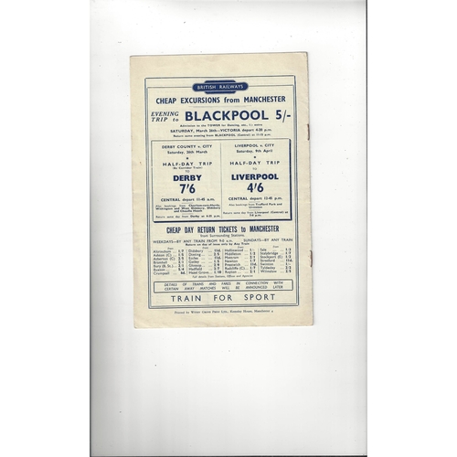 1948/49 Manchester City v Blackpool Football Programme