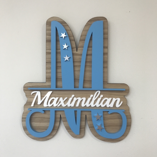 Boys monogram name sign