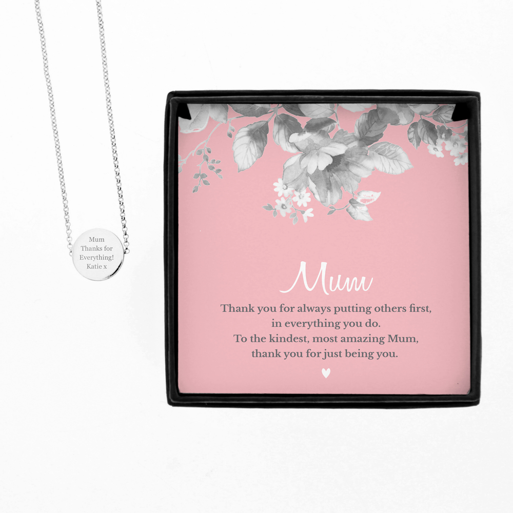 Personalised Mum Silver Tone Necklace and Box