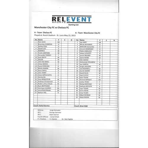 Team Sheets