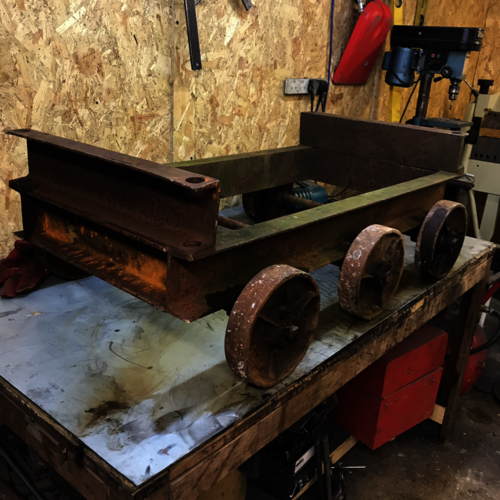 Upcycled vintage industrial engineering cart/trolley