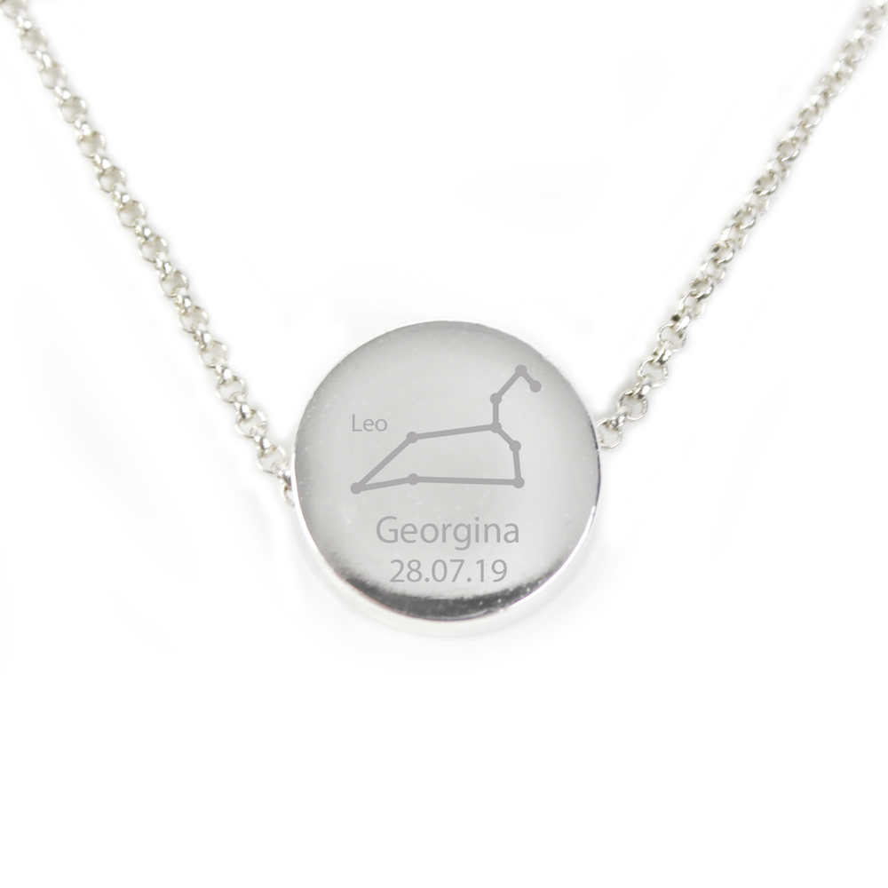 Personalised Leo Silver Tone Necklace (July 23rd - August 22nd)