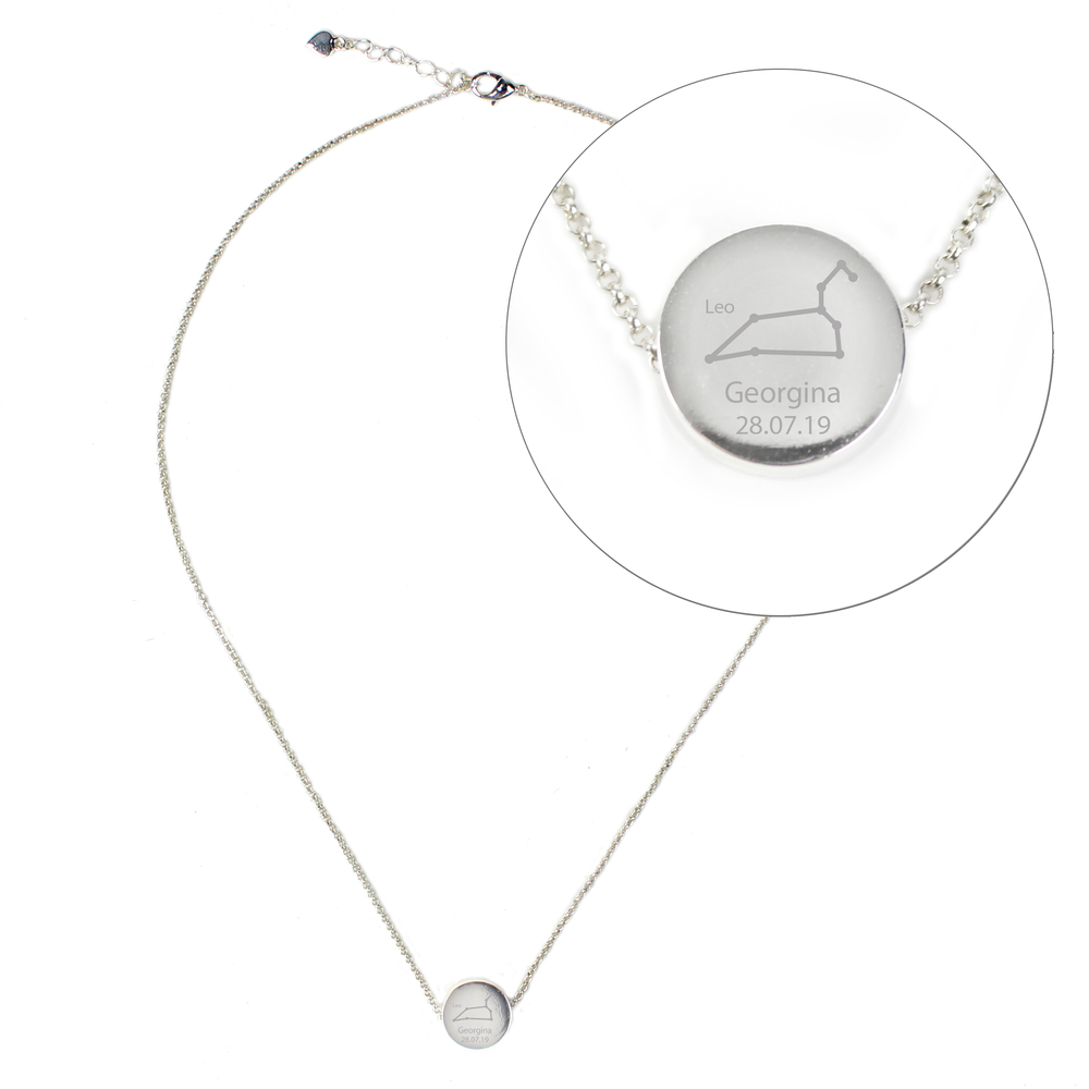 Personalised Leo Silver Tone Necklace (July 23rd - August 22nd)