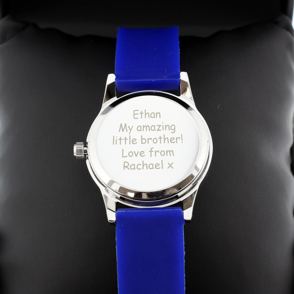 Personalised Kids Blue Time Teacher Watch with Presentation Box