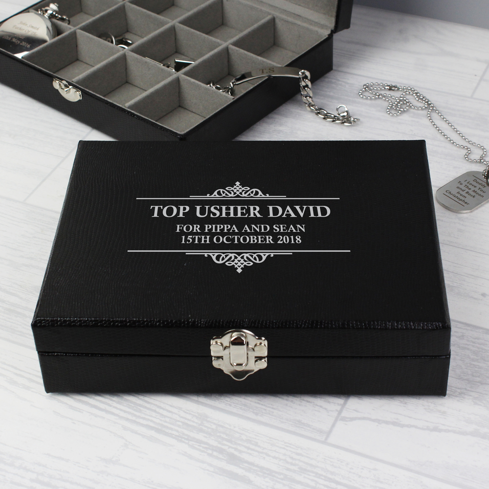 Personalised Large Cufflink Compartment Box