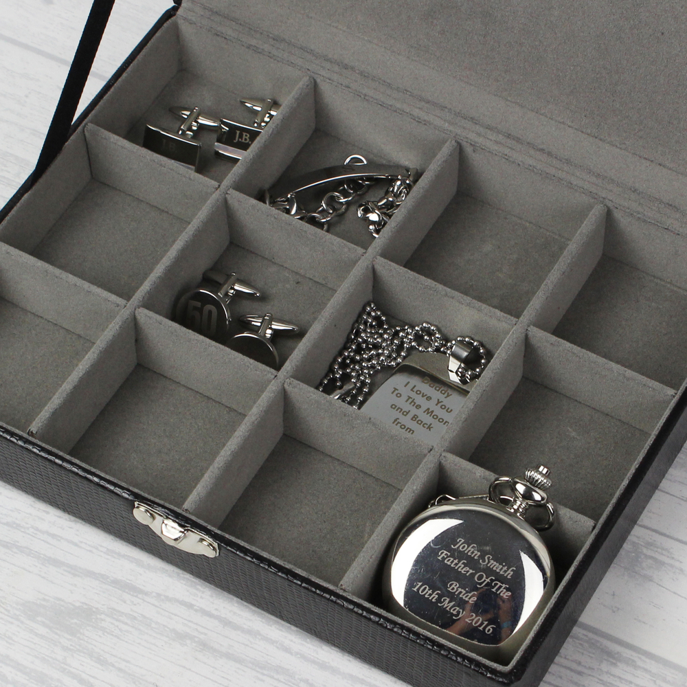 Personalised Large Cufflink Compartment Box