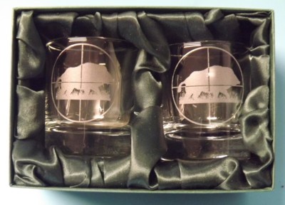 Engraved Whisky Glasses x 2