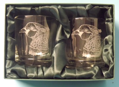 Engraved Whisky Glasses x 2
