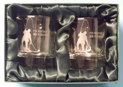 Engraved Whisky Glasses x 2