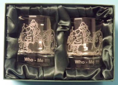 Engraved Whisky Glasses x 2