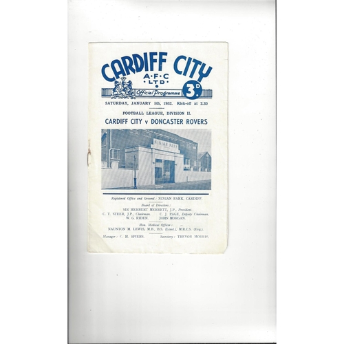 Cardiff City Home Football Programmes