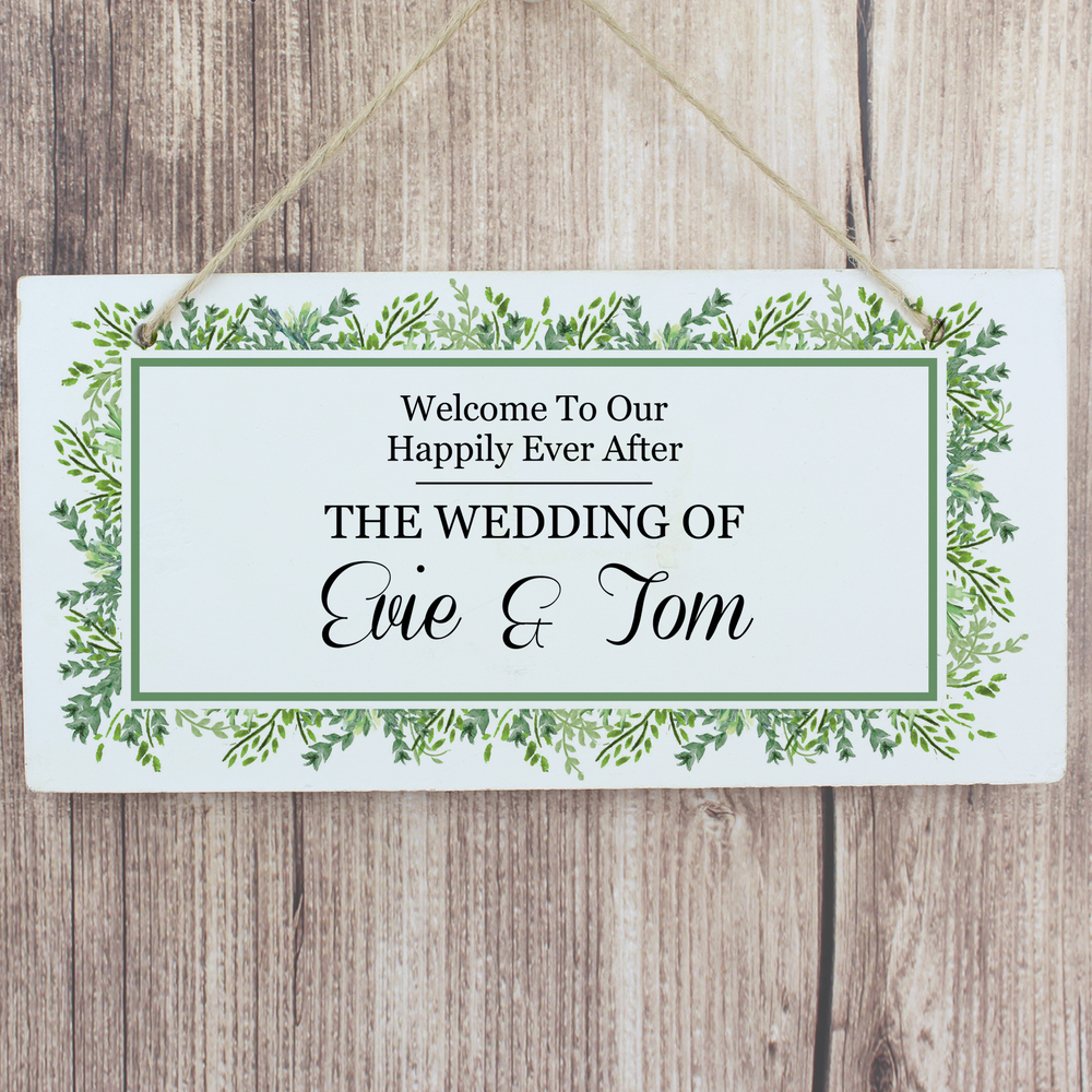 Personalised Fresh Botanical Wooden Sign