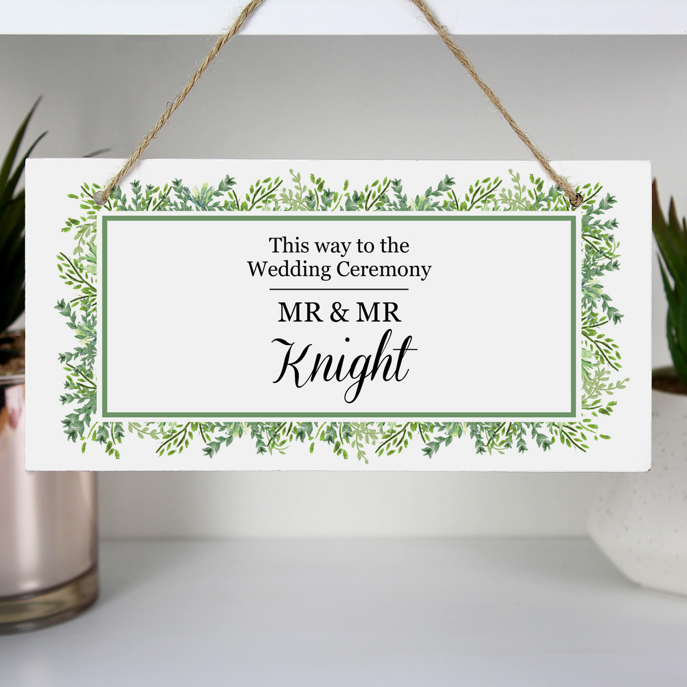 Personalised Fresh Botanical Wooden Sign