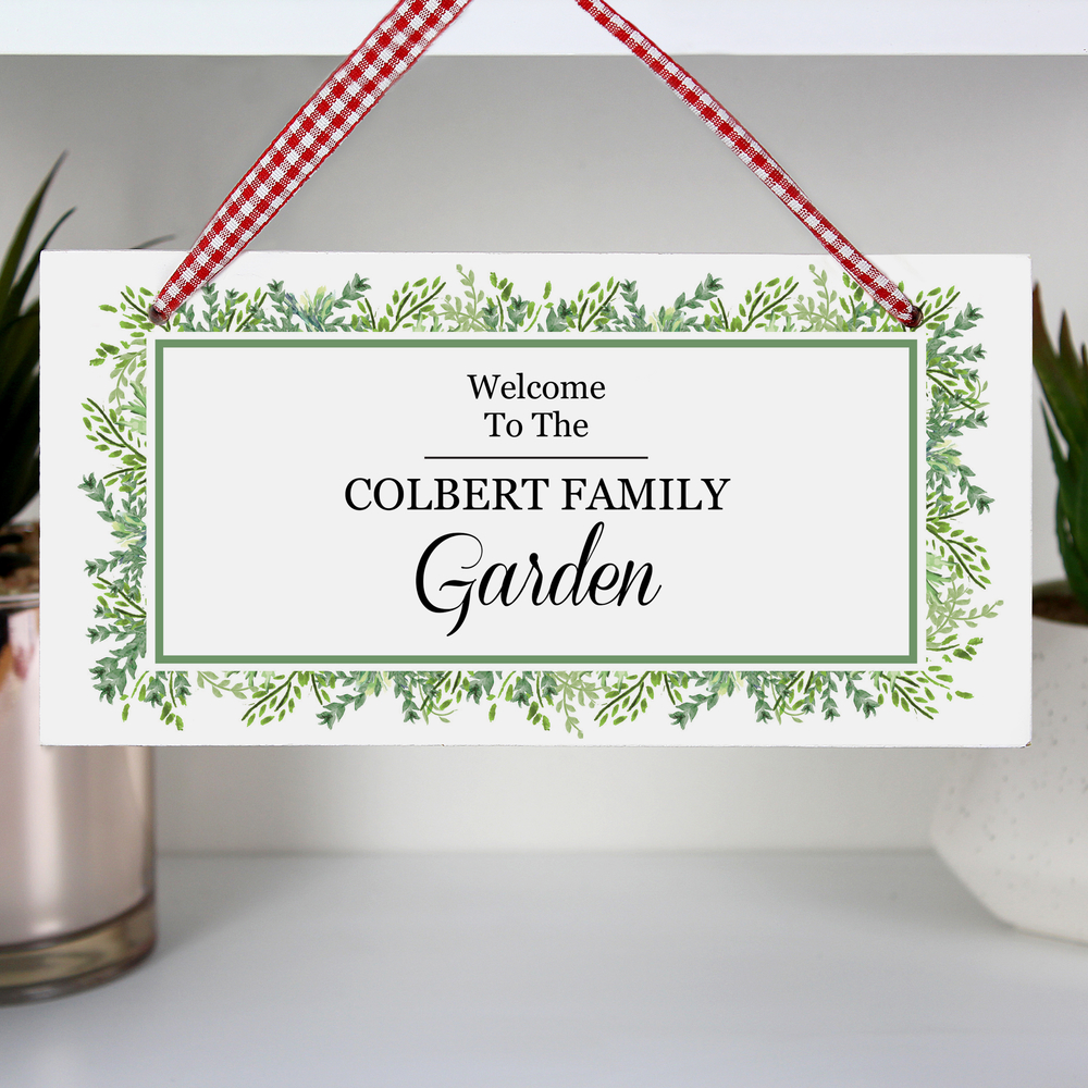 Personalised Fresh Botanical Wooden Sign