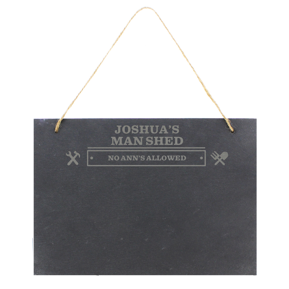 Personalised Man At Work Hanging Large Slate Sign