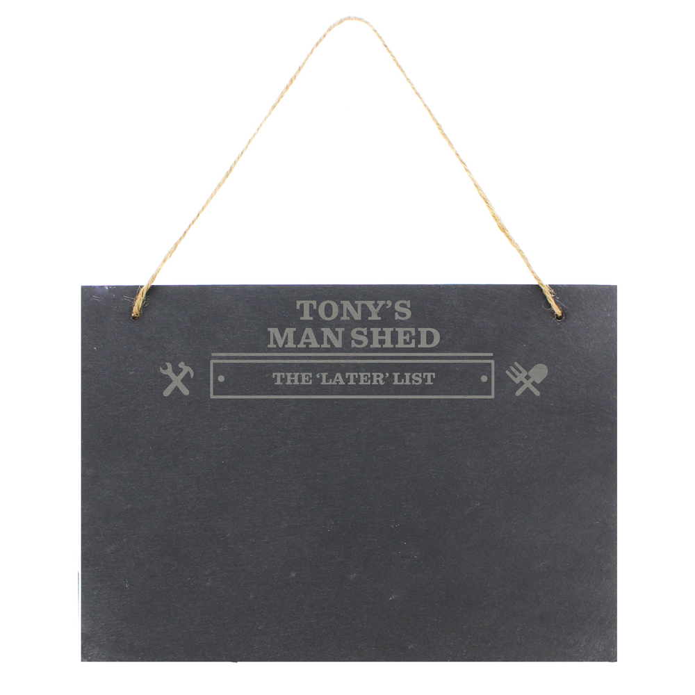 Personalised Man At Work Hanging Large Slate Sign