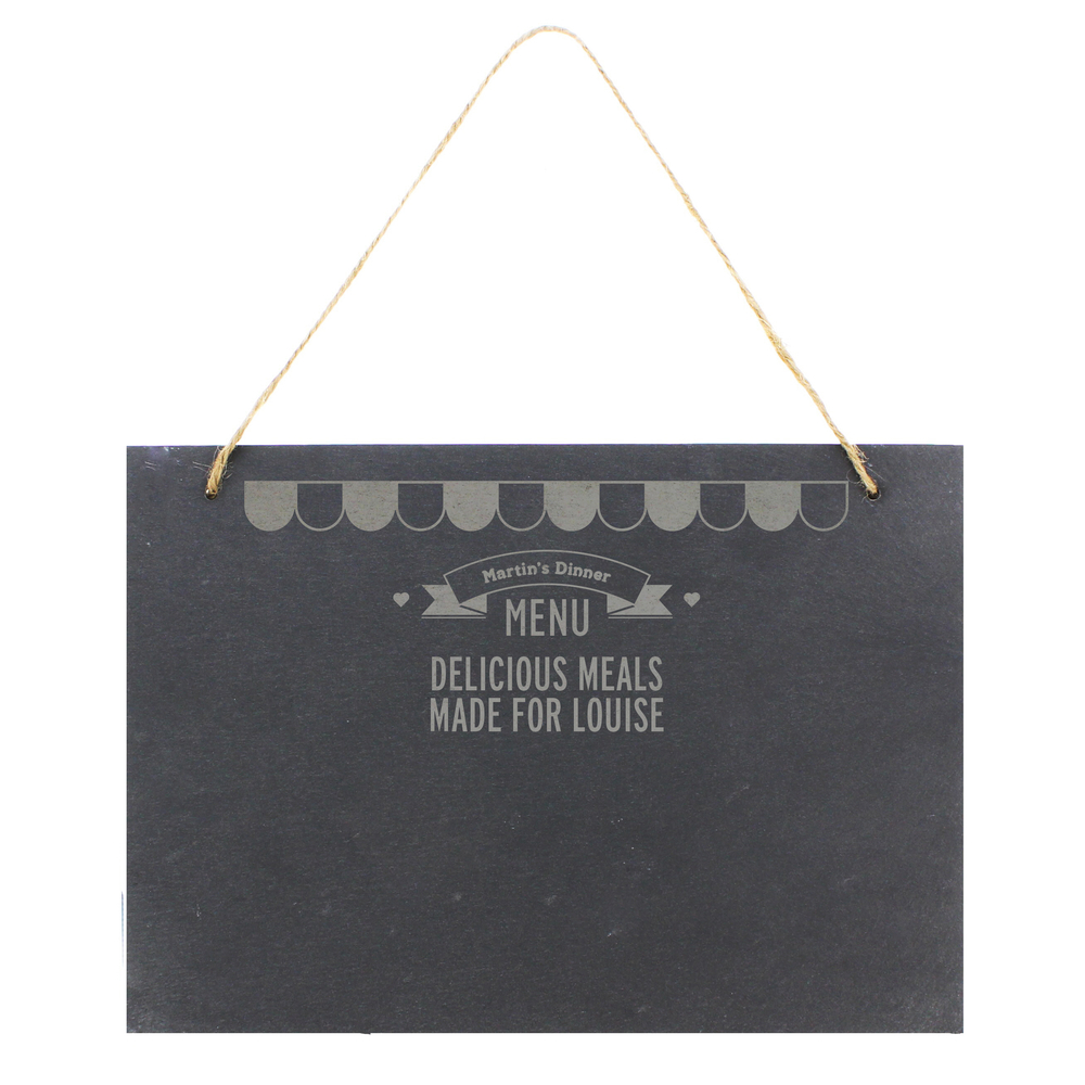 Personalised Menu Hanging Large Slate Sign
