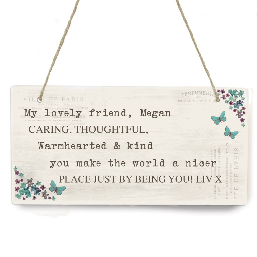 Personalised Forget me not Wooden Sign