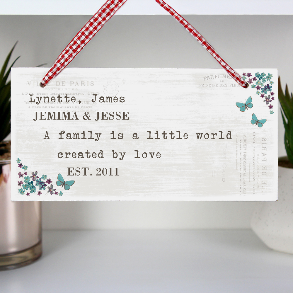 Personalised Forget me not Wooden Sign