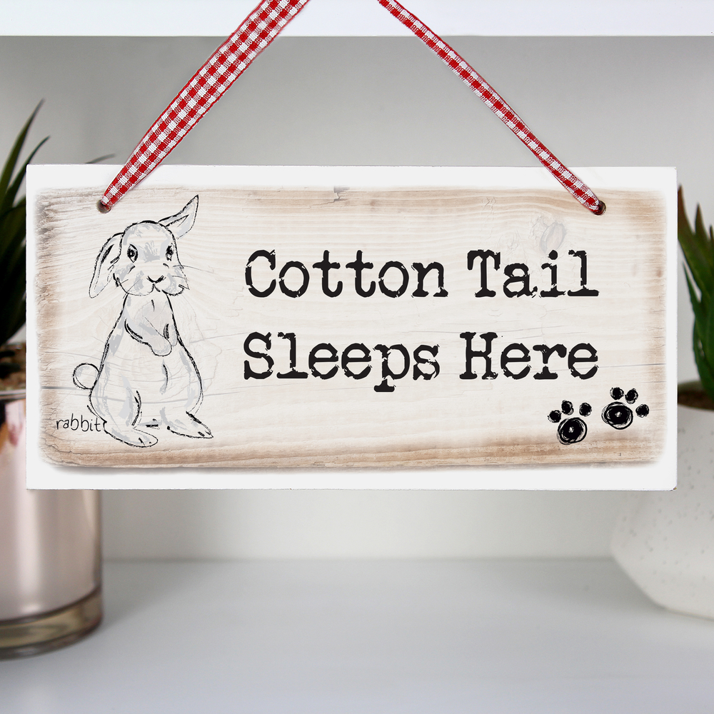 Personalised Rabbit Wooden Sign