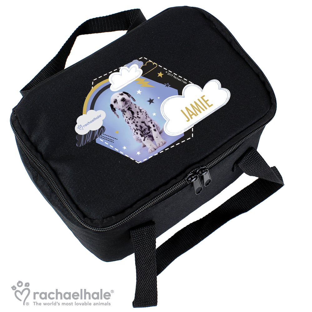 Personalised Rachael Hale Dalmatian Black Lunch Bag