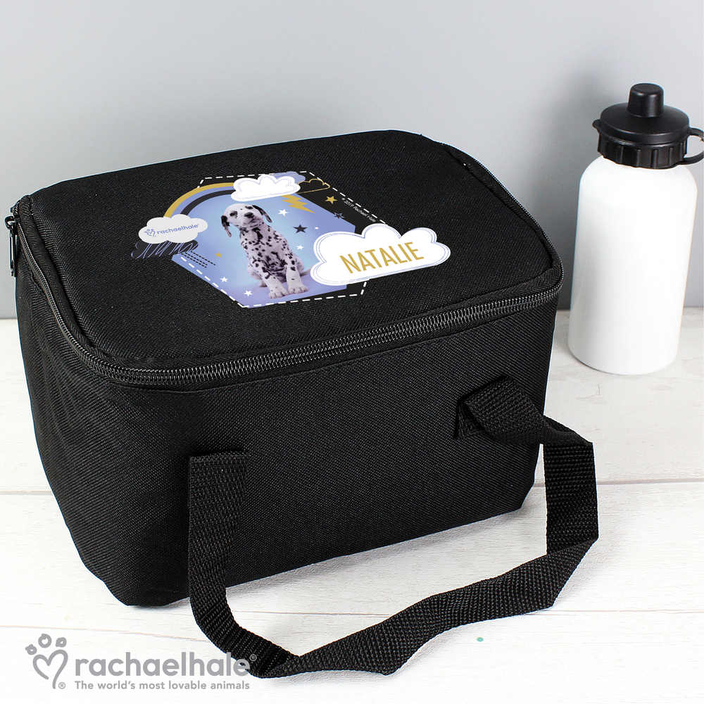 Personalised Rachael Hale Dalmatian Black Lunch Bag