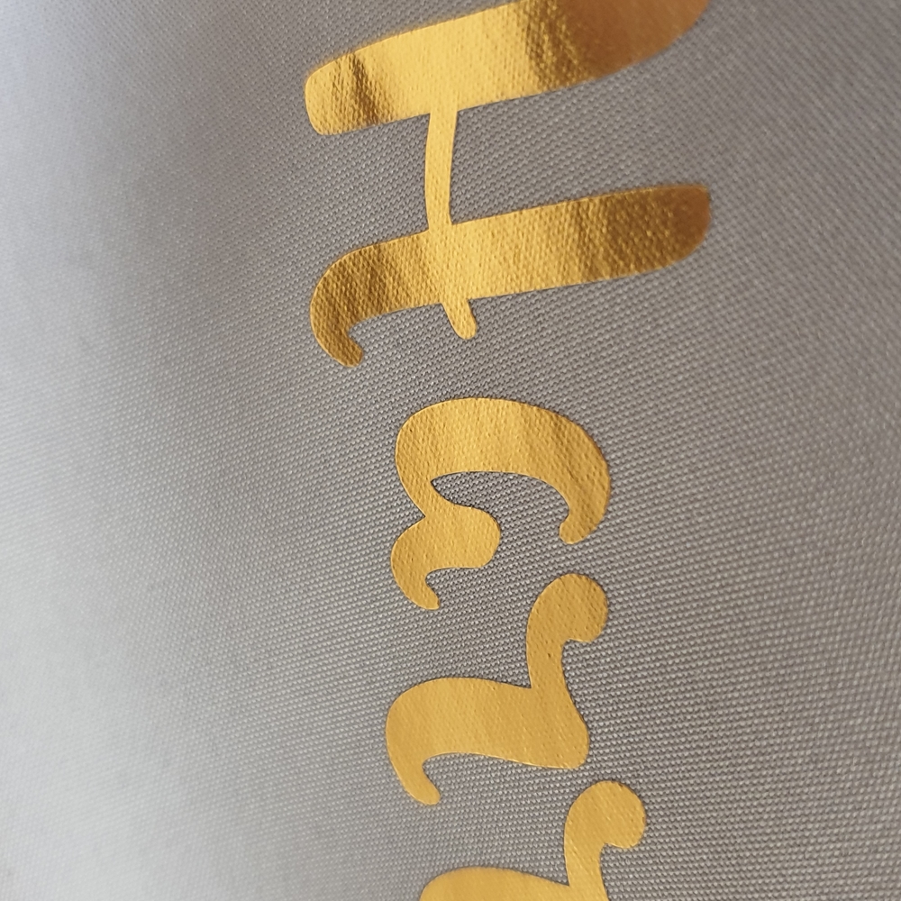 Personalised Gold Name Grey Make Up Wash Bag