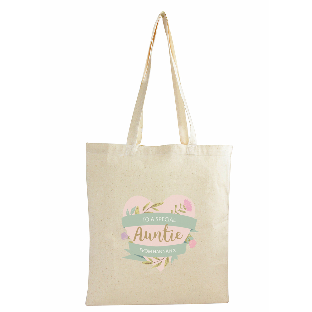 Personalised Floral Cotton Bag