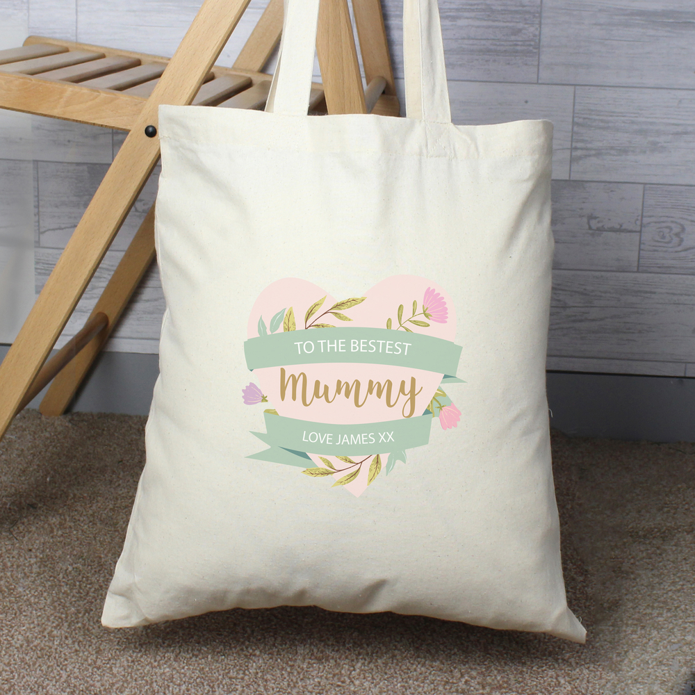 Personalised Floral Cotton Bag