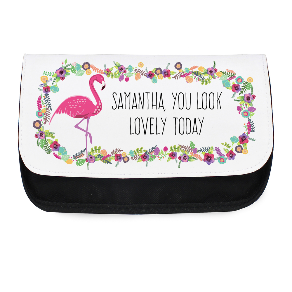 Personalised Flamingo Make Up Bag