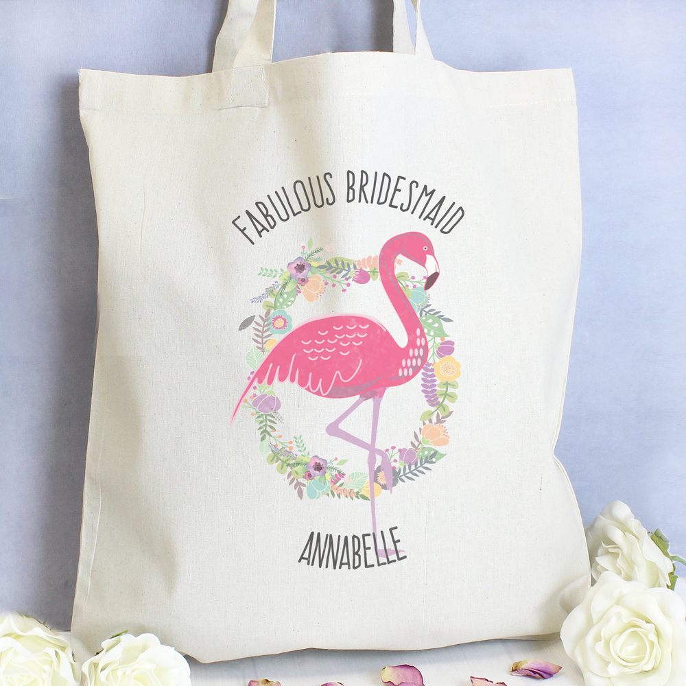 Personalised Flamingo Cotton Bag